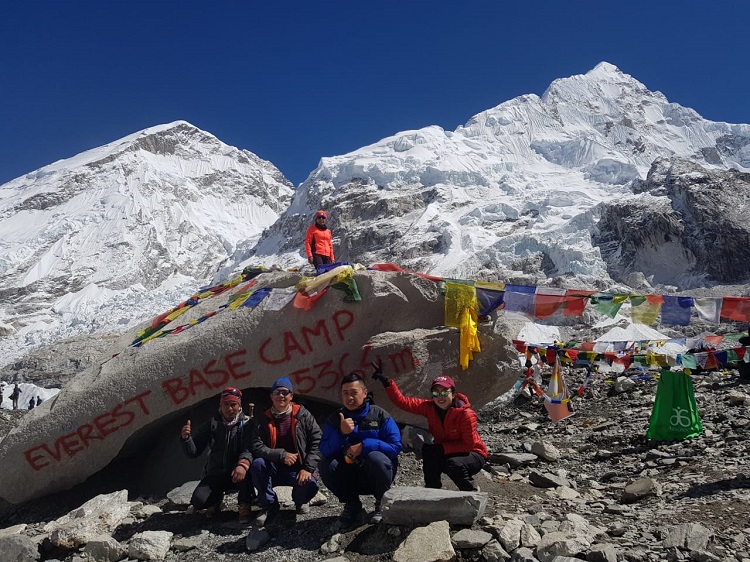 Climbers During Everest Base Camp Trek