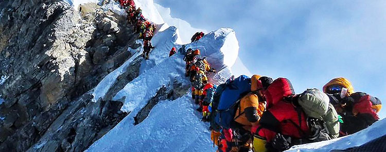 Mt. Everest Traffic Jam during the expedition